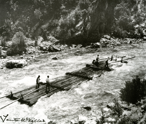 "Almadía por el Esca", h. 1910, Diego Quiroga y Losada "Almadía por el Esca", h. 1910, Diego Quiroga y Losada