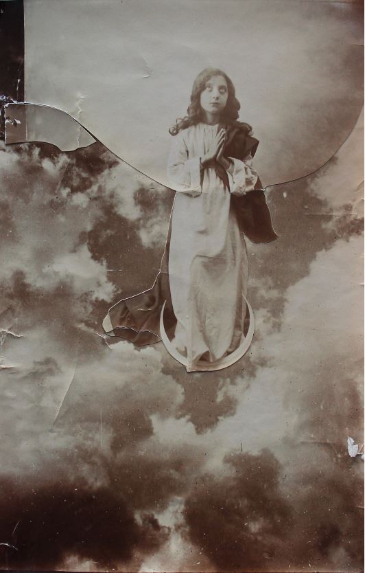 Fotomontaje de ángel levitando, 1913. Foto de Vicente Martinez Sanz