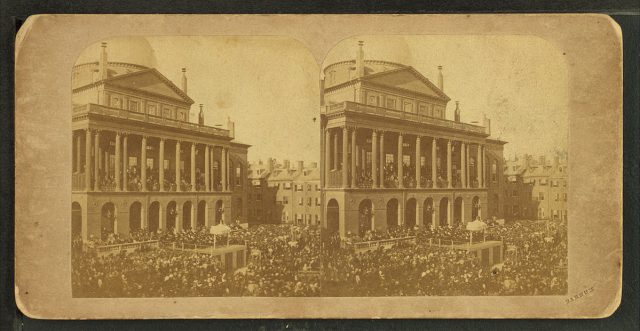 Inauguration of the Webster statue, by Deloss Barnum